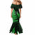 Personalised New Zealand Rugby Mermaid Dress Aotearoa Ka Mate Haka All Black Mix Ta Moko Green Style - Wonder Print Shop