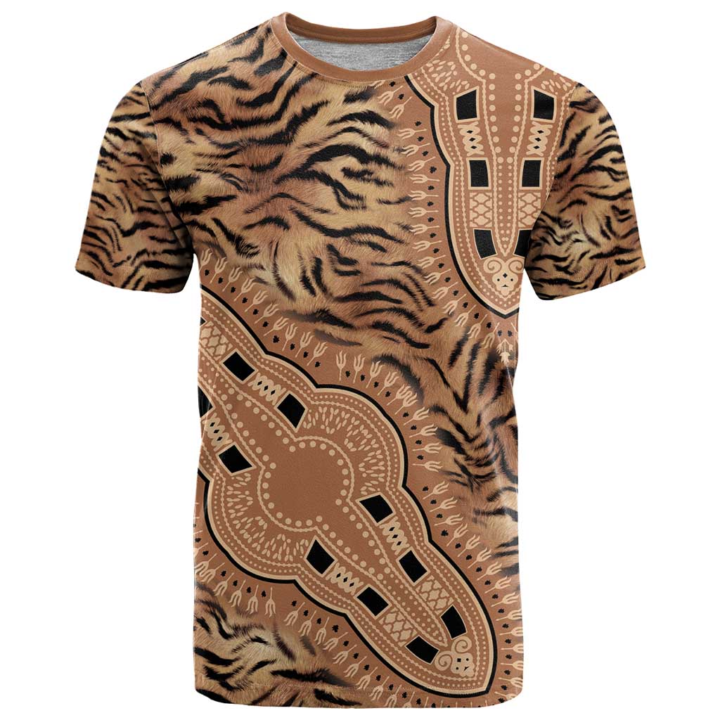 Africa Tiger Mix Dashiki Tribal Pattern T Shirt