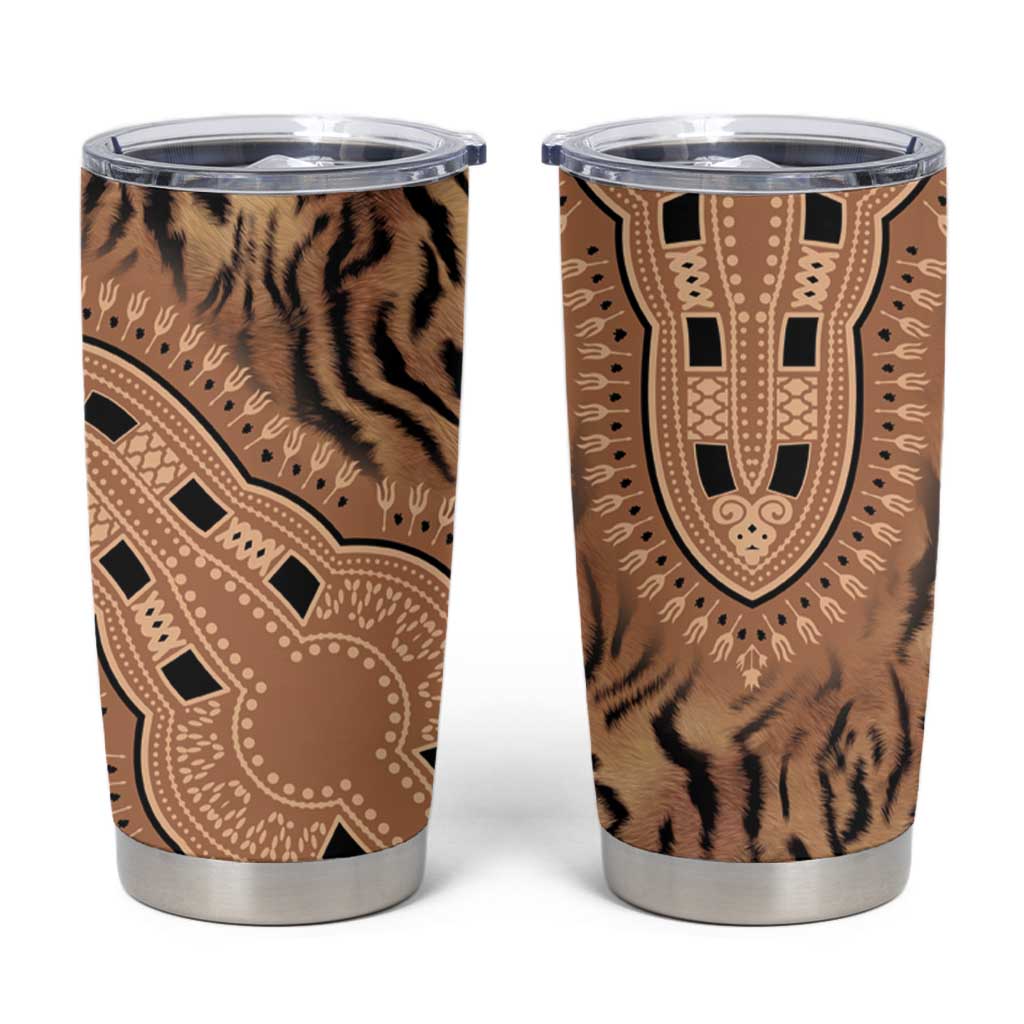 Africa Tiger Mix Dashiki Tribal Pattern Tumbler Cup