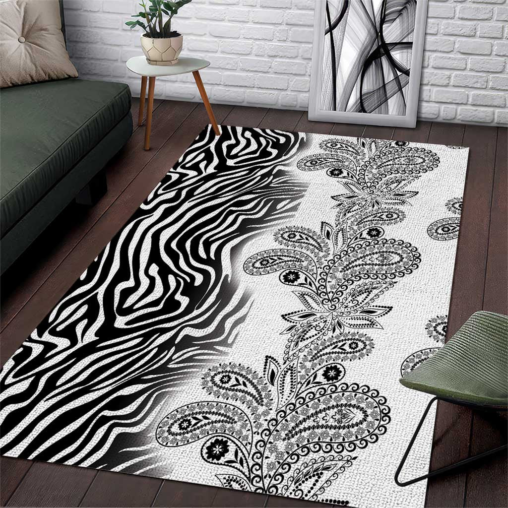 Africa Zebra Mix Paisley Tribal Pattern Area Rug LT9 - Wonder Print Shop