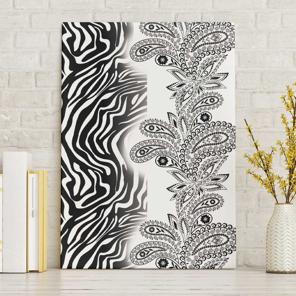 Africa Zebra Mix Paisley Tribal Pattern Canvas Wall Art LT9 - Wonder Print Shop