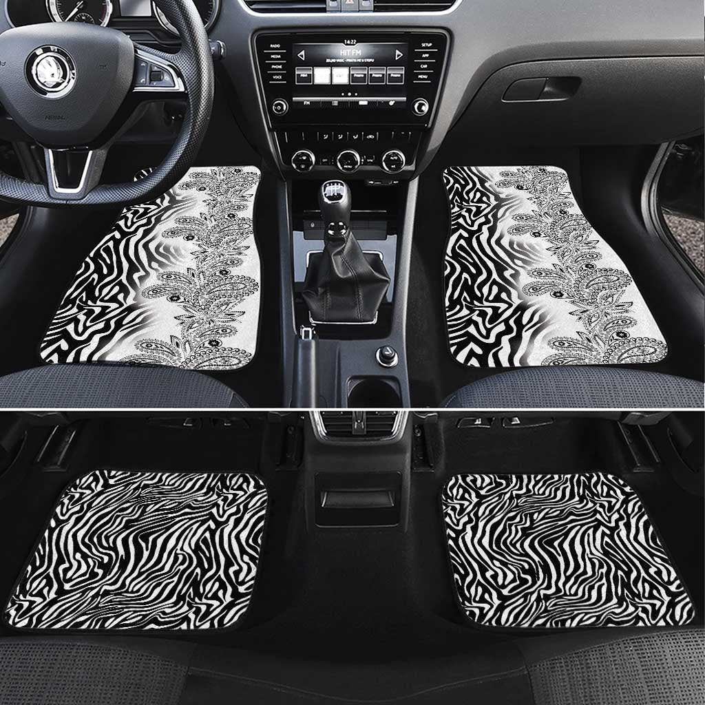 Africa Zebra Mix Paisley Tribal Pattern Car Mats LT9 - Wonder Print Shop