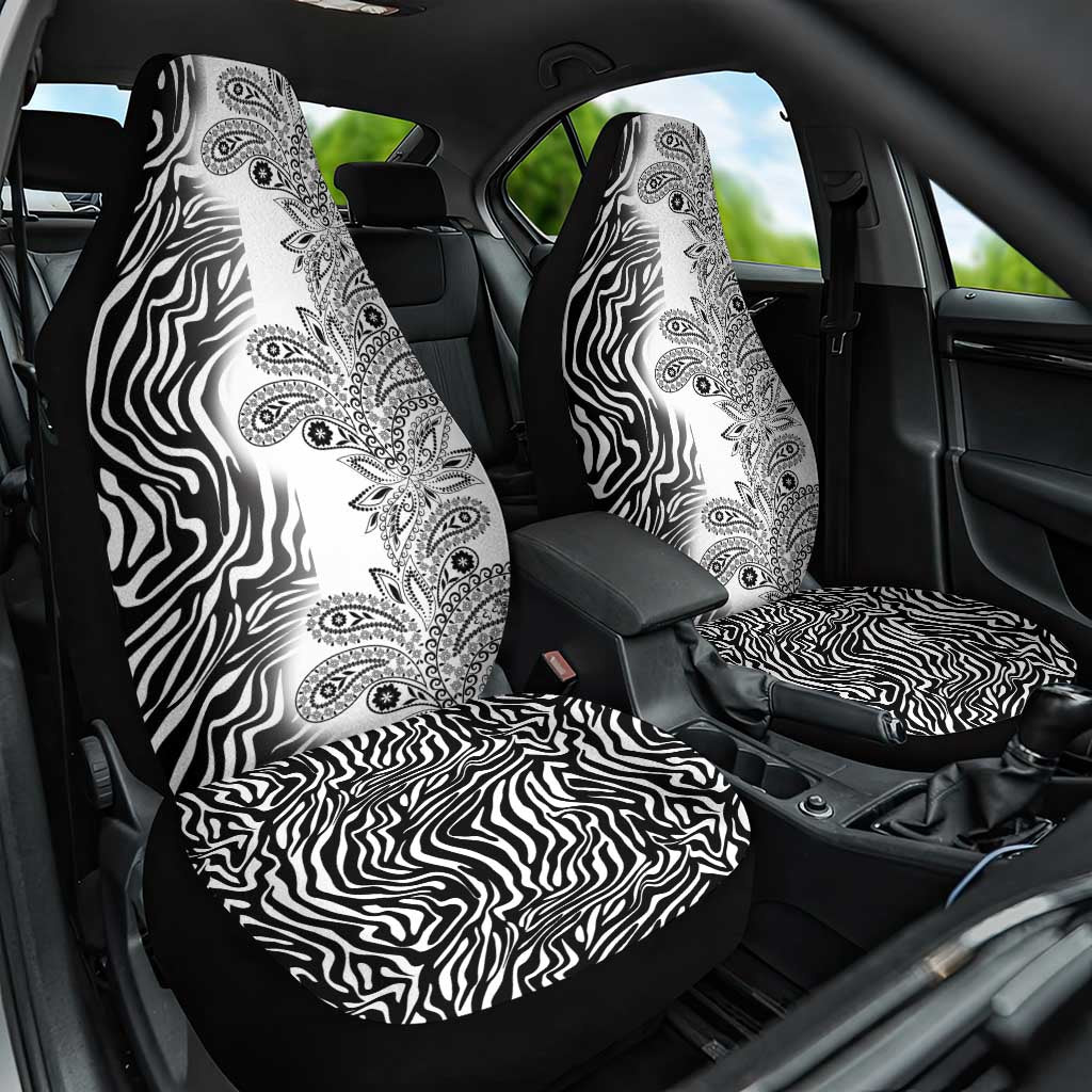 Africa Zebra Mix Paisley Tribal Pattern Car Seat Cover LT9 - Wonder Print Shop