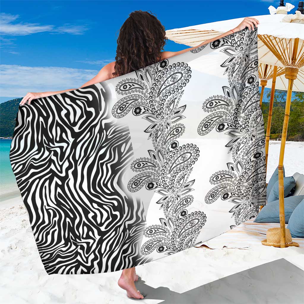 Africa Zebra Mix Paisley Tribal Pattern Sarong - Wonder Print Shop