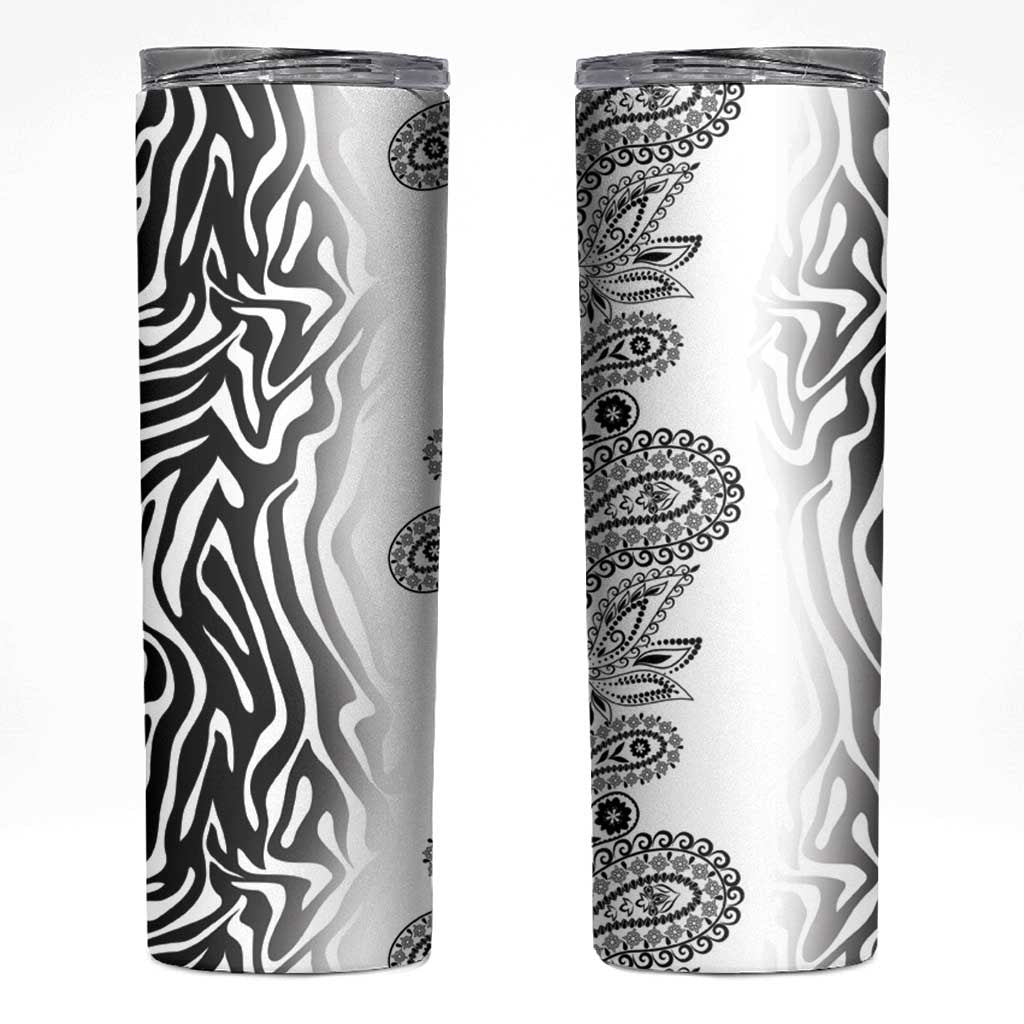 Africa Zebra Mix Paisley Tribal Pattern Skinny Tumbler