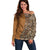 Africa Leopard Mix Native Tribal Pattern Off Shoulder Sweater - Wonder Print Shop