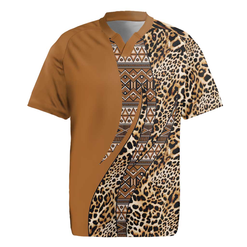 Africa Leopard Mix Native Tribal Pattern Rugby Jersey