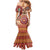 Africa Tribal Traditional Pattern Family Matching Mermaid Dress and Hawaiian Shirt Beige Motif LT9 - Wonder Print Shop