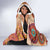 Africa Tribal Traditional Pattern Hooded Blanket Beige Motif