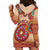 Africa Tribal Traditional Pattern Hoodie Dress Beige Motif - Wonder Print Shop