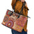 Africa Tribal Traditional Pattern Leather Tote Bag Beige Motif - Wonder Print Shop