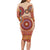 Africa Tribal Traditional Pattern Long Sleeve Bodycon Dress Beige Motif - Wonder Print Shop