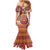 Africa Tribal Traditional Pattern Mermaid Dress Beige Motif - Wonder Print Shop