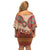 Africa Tribal Traditional Pattern Off Shoulder Short Dress Beige Motif - Wonder Print Shop