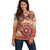 Africa Tribal Traditional Pattern Off Shoulder Sweater Beige Motif - Wonder Print Shop