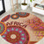 Africa Tribal Traditional Pattern Round Carpet Beige Motif