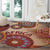 Africa Tribal Traditional Pattern Round Carpet Beige Motif