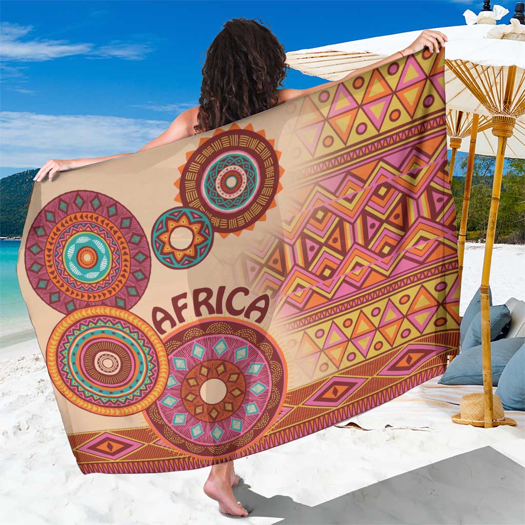 Africa Tribal Traditional Pattern Sarong Beige Motif - Wonder Print Shop