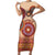 Africa Tribal Traditional Pattern Short Sleeve Bodycon Dress Beige Motif - Wonder Print Shop