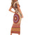 Africa Tribal Traditional Pattern Short Sleeve Bodycon Dress Beige Motif - Wonder Print Shop