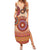 Africa Tribal Traditional Pattern Summer Maxi Dress Beige Motif - Wonder Print Shop