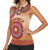 Africa Tribal Traditional Pattern Women Sleeveless Polo Shirt Beige Motif - Wonder Print Shop