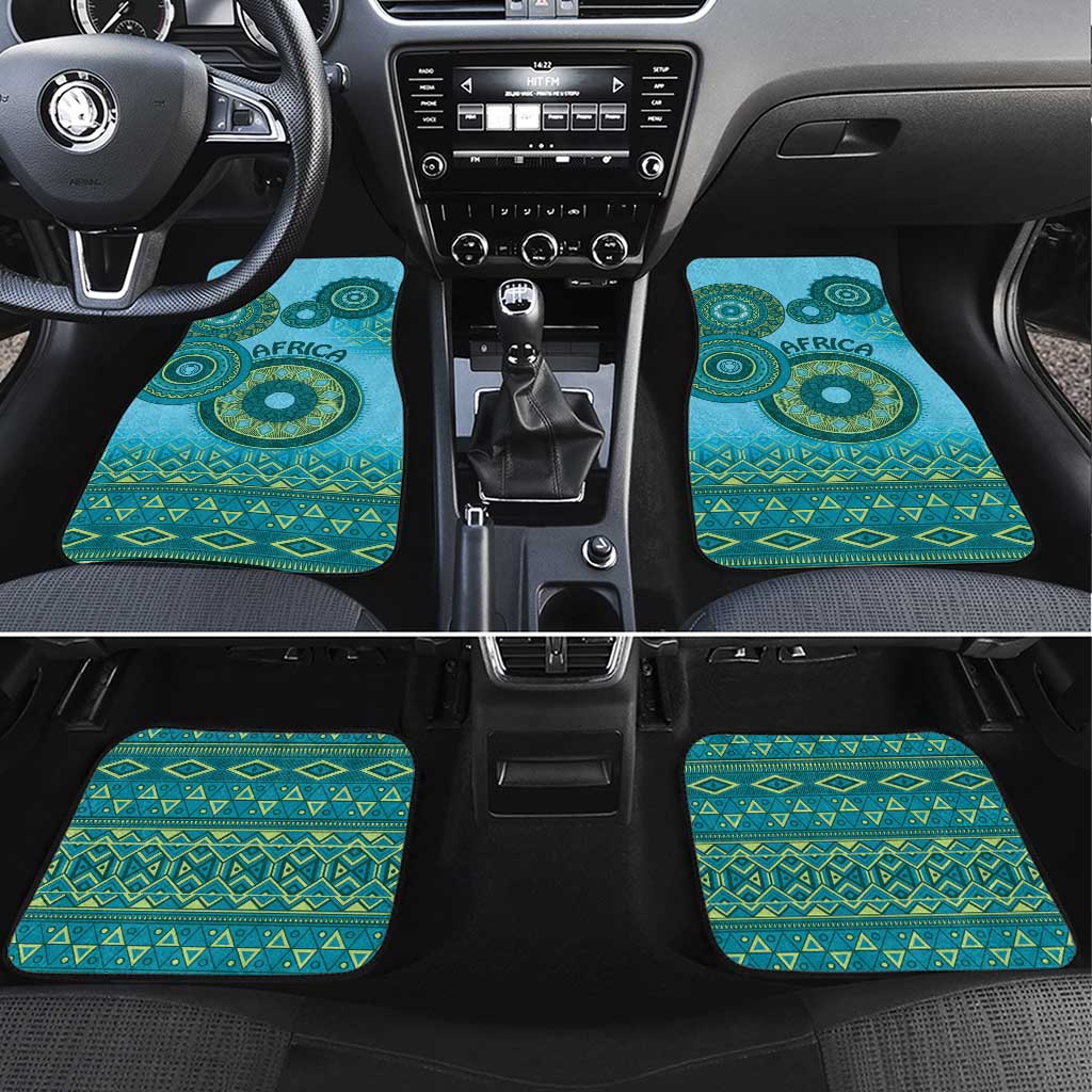 Africa Tribal Traditional Pattern Car Mats Blue Motif LT9 - Wonder Print Shop