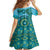 Africa Tribal Traditional Pattern Family Matching Mermaid Dress and Hawaiian Shirt Blue Motif LT9 - Wonder Print Shop