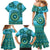 Africa Tribal Traditional Pattern Family Matching Mermaid Dress and Hawaiian Shirt Blue Motif LT9 - Wonder Print Shop