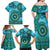 Africa Tribal Traditional Pattern Family Matching Off Shoulder Maxi Dress and Hawaiian Shirt Blue Motif LT9 - Wonder Print Shop