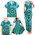 Africa Tribal Traditional Pattern Family Matching Tank Maxi Dress and Hawaiian Shirt Blue Motif - Wonder Print Shop