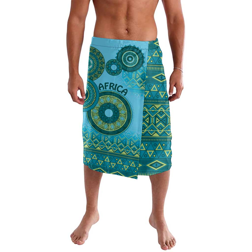 Africa Tribal Traditional Pattern Lavalava Blue Motif - Wonder Print Shop