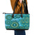 Africa Tribal Traditional Pattern Leather Tote Bag Blue Motif - Wonder Print Shop