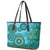 Africa Tribal Traditional Pattern Leather Tote Bag Blue Motif - Wonder Print Shop