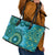 Africa Tribal Traditional Pattern Leather Tote Bag Blue Motif - Wonder Print Shop