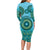 Africa Tribal Traditional Pattern Long Sleeve Bodycon Dress Blue Motif - Wonder Print Shop