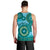 Africa Tribal Traditional Pattern Men Tank Top Blue Motif - Wonder Print Shop