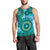 Africa Tribal Traditional Pattern Men Tank Top Blue Motif - Wonder Print Shop