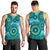 Africa Tribal Traditional Pattern Men Tank Top Blue Motif - Wonder Print Shop