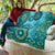 Africa Tribal Traditional Pattern Quilt Blue Motif