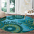 Africa Tribal Traditional Pattern Round Carpet Blue Motif