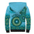 Africa Tribal Traditional Pattern Sherpa Hoodie Blue Motif - Wonder Print Shop