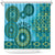 Africa Tribal Traditional Pattern Shower Curtain Blue Motif