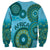 Africa Tribal Traditional Pattern Sweatshirt Blue Motif - Wonder Print Shop