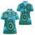 Africa Tribal Traditional Pattern Women Polo Shirt Blue Motif - Wonder Print Shop