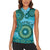 Africa Tribal Traditional Pattern Women Sleeveless Polo Shirt Blue Motif - Wonder Print Shop