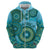 Africa Tribal Traditional Pattern Zip Hoodie Blue Motif - Wonder Print Shop