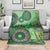 Africa Tribal Traditional Pattern Blanket Green Motif