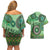 Africa Tribal Traditional Pattern Couples Matching Off Shoulder Short Dress and Hawaiian Shirt Green Motif LT9 - Wonder Print Shop