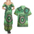 Africa Tribal Traditional Pattern Couples Matching Summer Maxi Dress and Hawaiian Shirt Green Motif LT9 - Wonder Print Shop